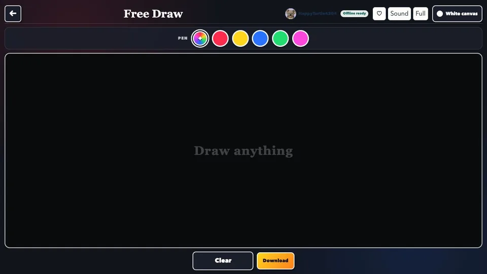 Free Draw browser game in play