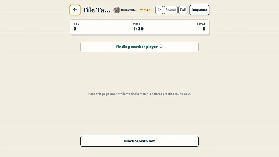 Tile Tactics browser game in play